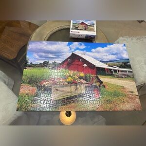 Red Barn Oregon - Images 1000 Piece Puzzle - Approx. 29" X 19" - COMPLETE